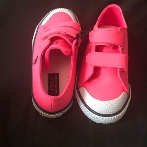 Hot pink polo sneakers